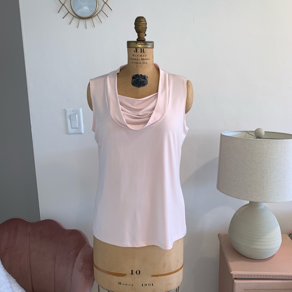 CALVIN KLEIN COWL NECK SLEEVELESS BLOUSE SIZE LARGE